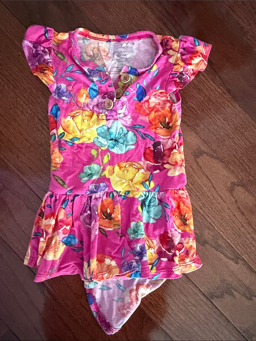 Posh Peanut Pink Floral Peplum Bodysuit